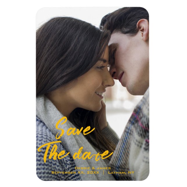Photo Save The Date Magnet - Custom Wedding (Vertical)