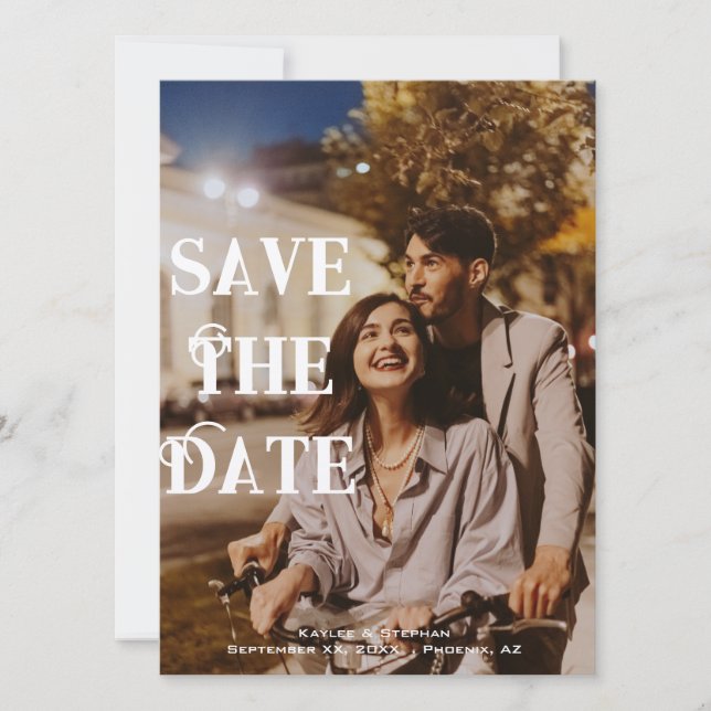 Photo Save the Date | Modern Elegant Personalised (Front)