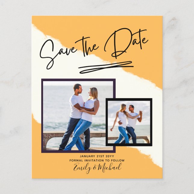 PHOTO Save The Date - Modern Handwritten Script Flyer (Front)