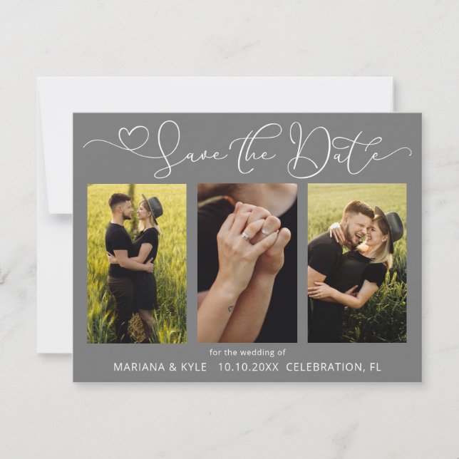 Photo Save the Date Modern Wedding Announcement (Front)