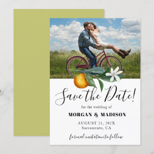 Photo Save the Date Oranges Wedding