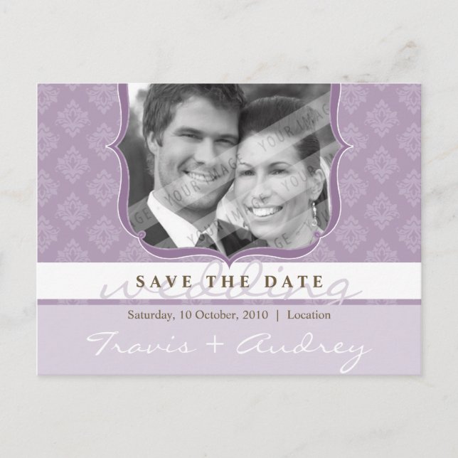 PHOTO SAVE THE DATE :: pictureframe elegance 2 Postcard (Front)