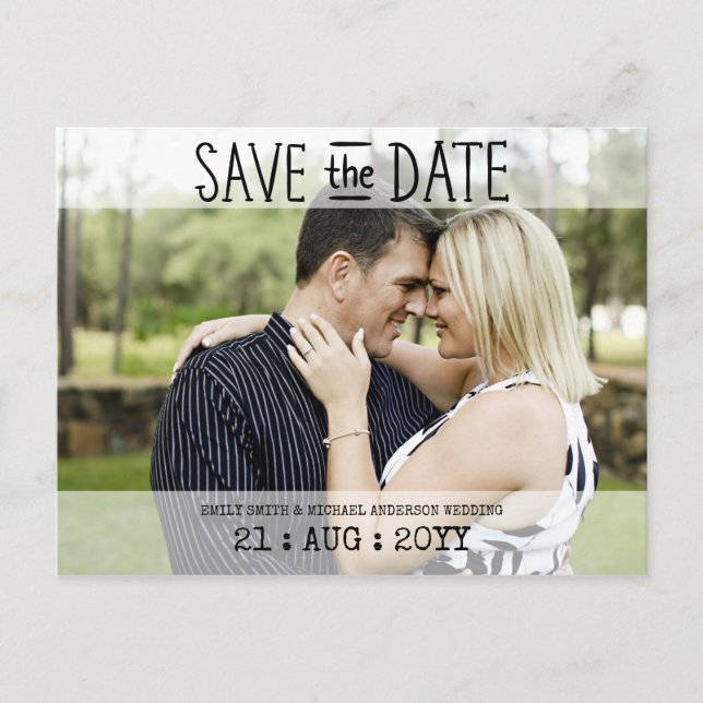 PHOTO Save The Date Postcards - Modern Typography (Front)