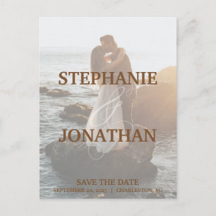 Photo Save The Date Postcards with Large Names