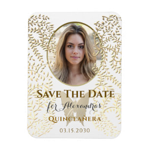 Photo Save The Date Quinceanera Magnet