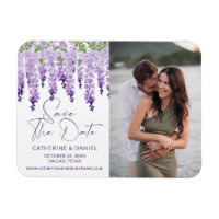 Photo Save The Date Watercolor Wisteria Wedding