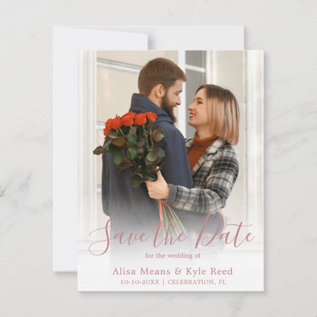 Photo Save the Date Wedding Announcement (Front)