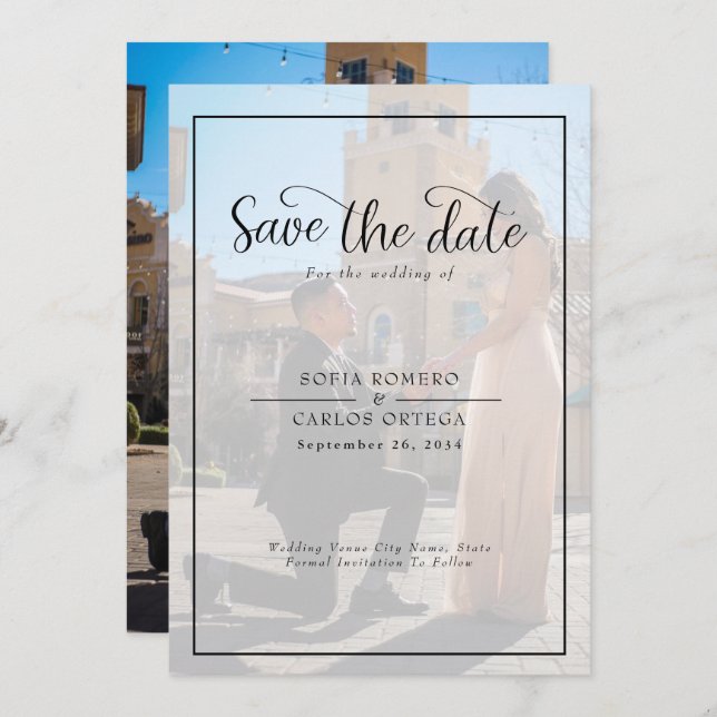 Photo Save The Date Wedding Invitation (Front/Back)