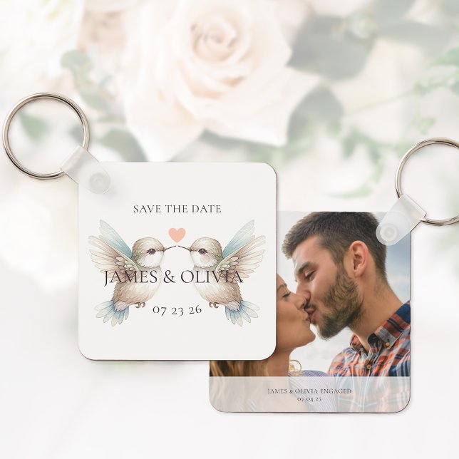 Photo Save the Date Wedding Themed Keychain (Photo Save the Date Wedding Themed Keychain)