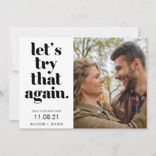 Photo Save the New Date Wedding Postponement Card