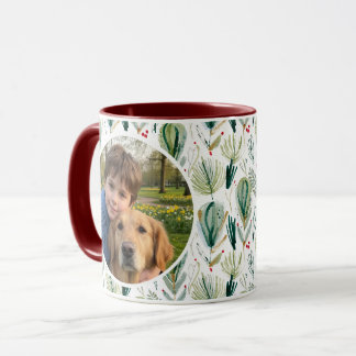 Photo Scandinavian Christmas Foliage Sage Green Mug