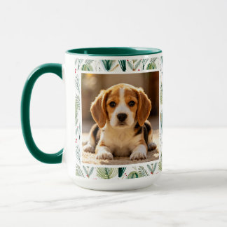 Photo Scandinavian Christmas Foliage Sage Green Mug