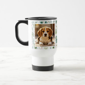 Photo Scandinavian Christmas Foliage Sage Green Travel Mug
