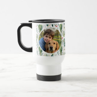 Photo Scandinavian Christmas Foliage Sage Green Travel Mug