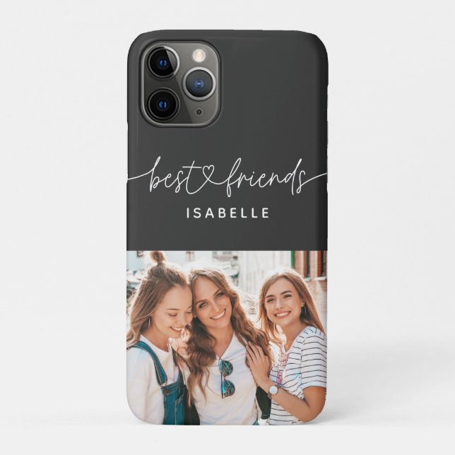 Photo script girly fun typography best friends Case-Mate iPhone case (Back)