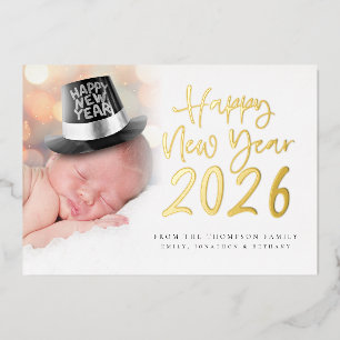 Photo Script Happy New Year 2026 Calendar Real