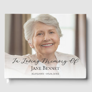Photo Script In Loving Memory Memorial Guest Book