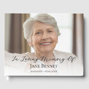 Photo Script In Loving Memory Memorial  Guest Book