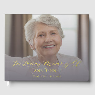Photo Script In Loving Memory Memorial  Guest Book