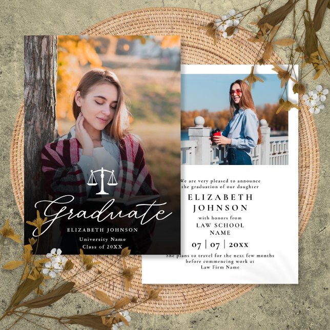 Photo Script Law School Graduation Announcement (Photo Script Law School Graduation Announcement)