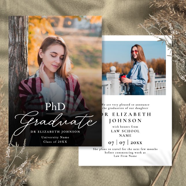 Photo Script PhD Degree Graduation Announcement (Photo Script PhD Degree Graduation Announcement)