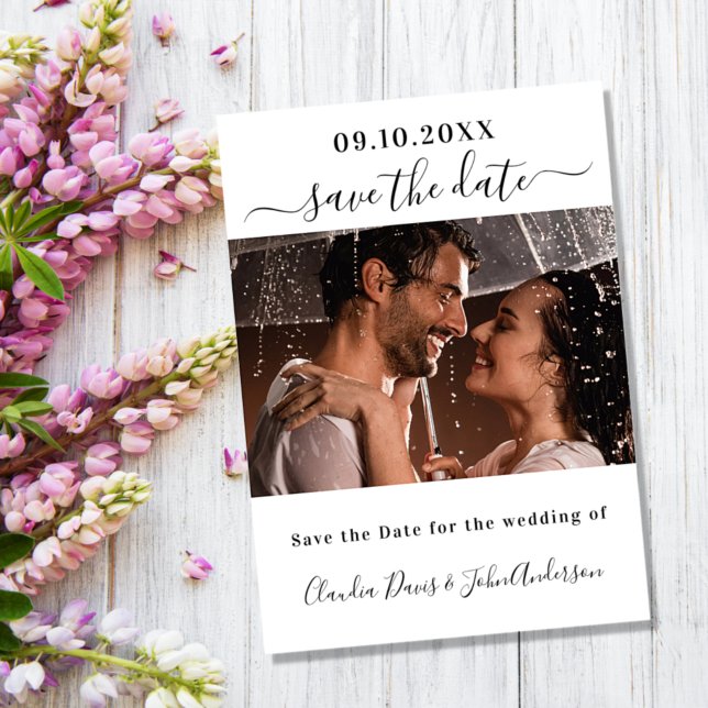 Photo script wedding save the date magnet (Creator Uploaded)