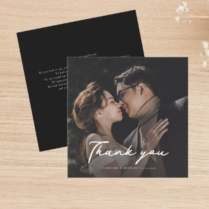 Photo Script Wedding Thank You Card