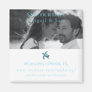  Photo Sea Turtle Beach Wedding Save the Date Magnet