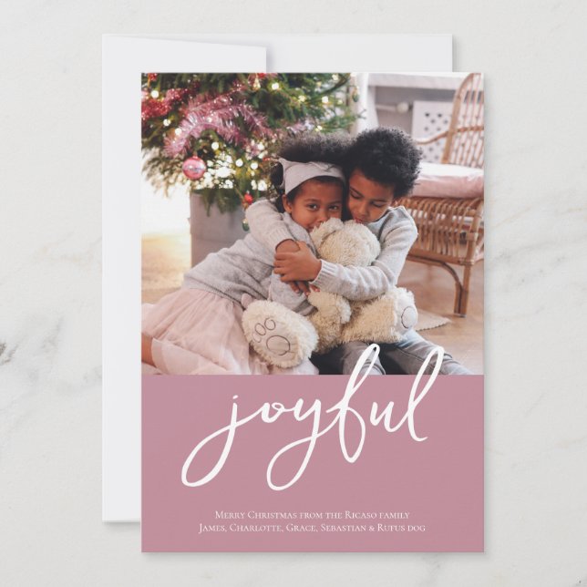 Photo Seasons Greetings Joyful Holiday Card (Front)