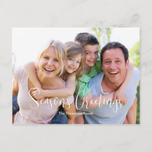 Photo Season's Greetings Name Holiday Card