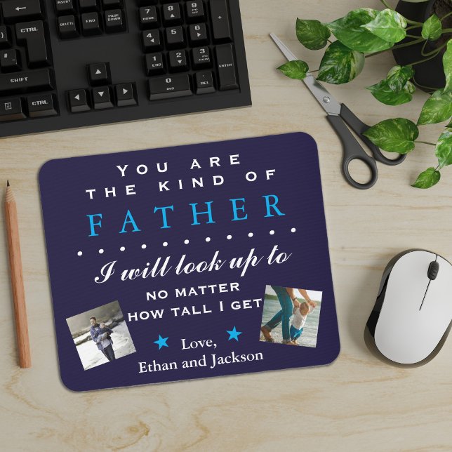 Photo Sentimental Father's Day or Birthday Mouse Pad (Father's Day or Dad's Birthday custom photo mousepad gift.)