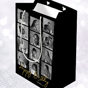 Photo Sequence Custom Birthday Collage Medium Gift Bag