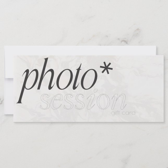 Photo session Gift card, photography certificate (Front)