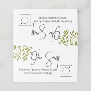 Photo Share Folded table card #hashtag green