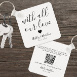 Photo Share Guest Wedding Key Ring<br><div class="desc">Make it easy for your wedding guests to share or access memories from your special day with this simple and modern photo-sharing wedding favour keychain. Designed as a thoughtful keepsake, this keychain helps guests upload their photos or view your curated wedding album—whether it's your photographer’s lookbook or a digital gallery...</div>