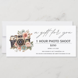 Photo shoot session voucher gift certificate