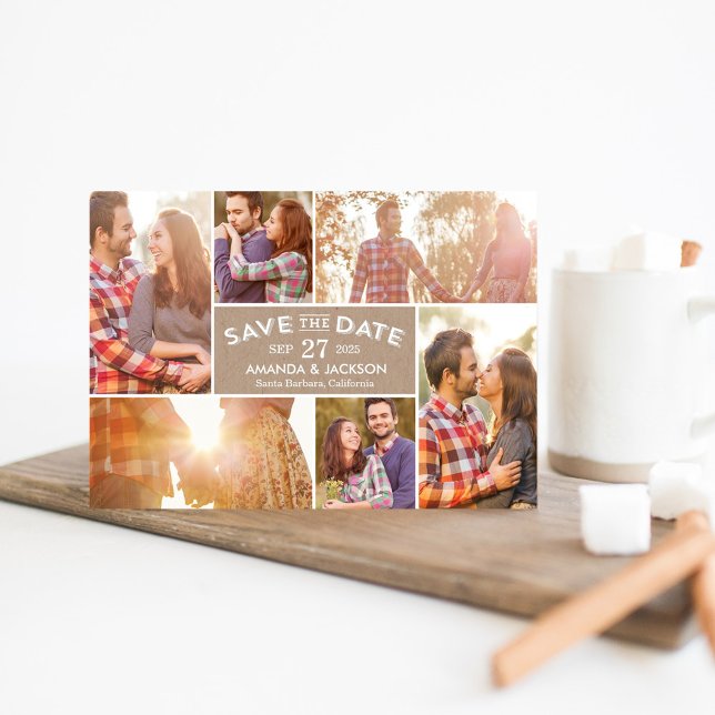 Photo Showcase Collage Save The Date Card (Creator Uploaded)