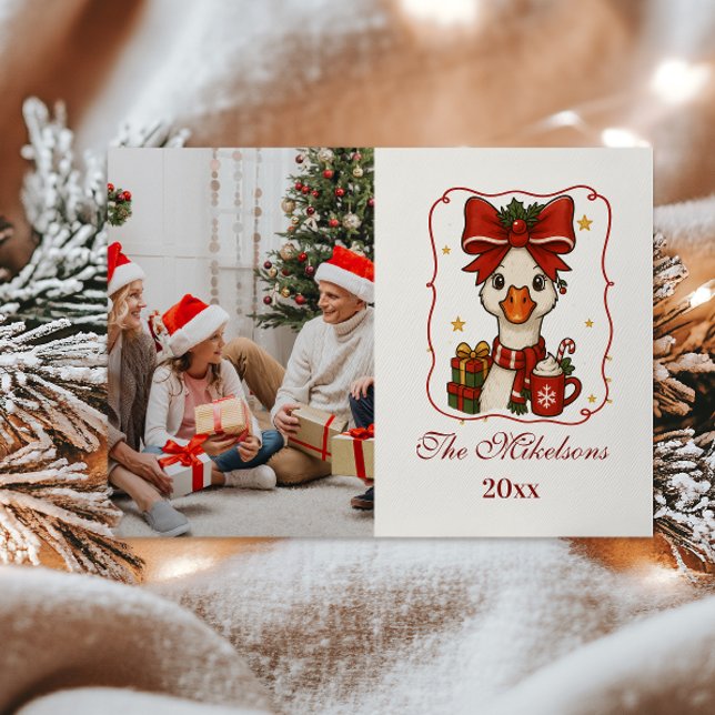 Photo Silly Goose Christmas Holiday Card (Creator Uploaded)