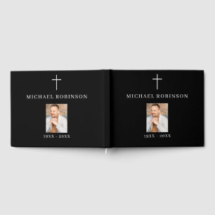 Photo Simple Cross Celebration of Life Memorial  Guest Book