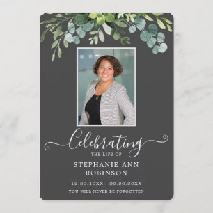 Photo Simple Elegant Order of Service Grey Program Programme