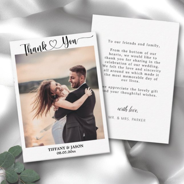 Photo Simple Elegant Wedding Calligraphy Script Card (Creator Uploaded)