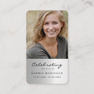 Photo Simple Funeral Prayer Faux Silver Card