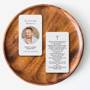 Photo Simple Memorial Sympathy Funeral Prayer Card
