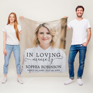 Photo Simple Modern Memorial Keepsake Fleece Blanket