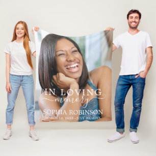 Photo Simple Modern Memorial Keepsake  Fleece Blanket