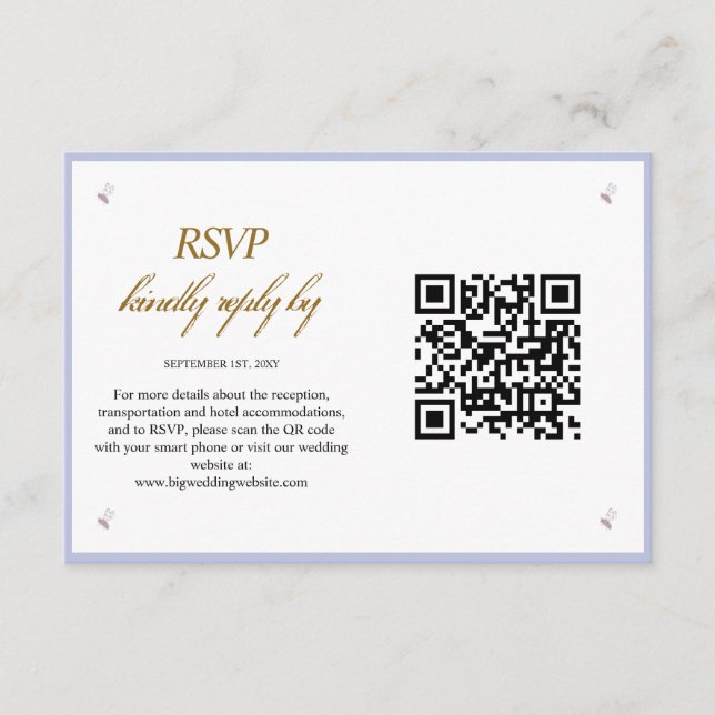 Photo Simple Modern QR Code Wedding Enclosure Card (Front)