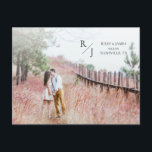 Photo Simple Monogram Wedding Save the Date Postcard<br><div class="desc">Photo Simple Monogram Wedding Save the Date Postcard</div>