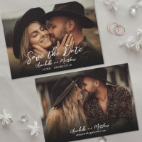 Photo Simple Rustic Script Boho Wedding