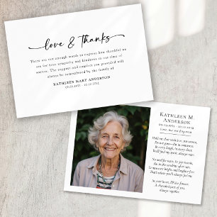 Photo Simple Script Funeral Thank You Card