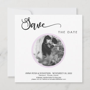*~* PHOTO Simple Violet Boho Wedding Save The Date